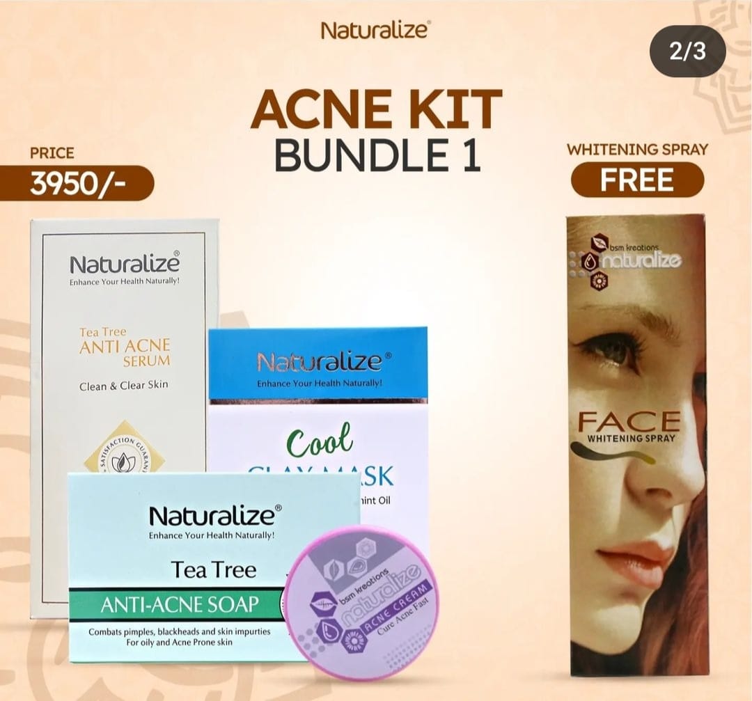 Acne Kit Bundle 1 & Get FREE Face Whitening Spray by Dr Bilquis Shaikh