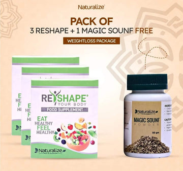 Pack of 3 Reshape Supplement & Get FREE Magic Sounf by Dr Bilquis Shaikh