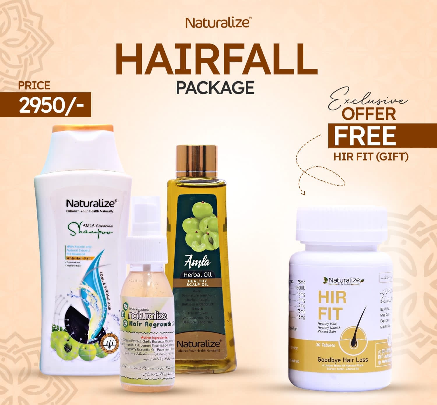 Hair Fall Package By Dr Bilquis Shkaih GET FREE Hair Fit Tablet Worth Rs.600