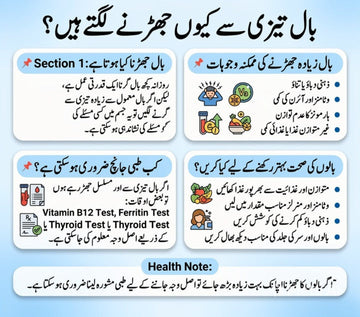 بال جھڑنے کی وجوہات اور ہربل کنٹرول ٹپس | Dr Bilquis Hair Fall Control Kit