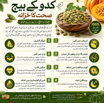 کدو کے بیج کے فوائد | صحت، نیند اور قوت مدافعت کے لیے بہترین غذا