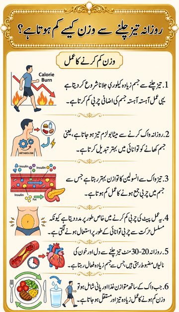 روزانہ تیز چلنے سے وزن کیسے کم ہوتا ہے؟ | مکمل اردو گائیڈ