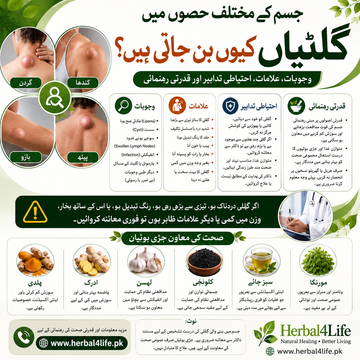جسم میں گلٹیاں کیوں بنتی ہیں؟ وجوہات، علامات اور احتیاطی تدابیر | Herbal4Life