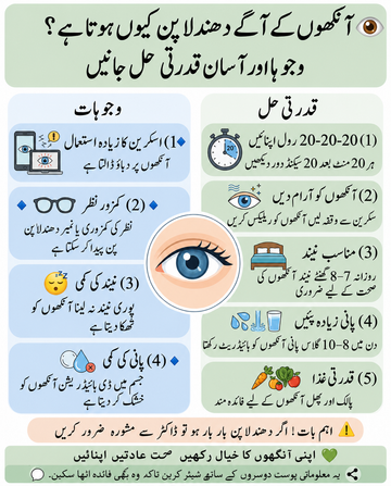 دھندلا پن: وجوہات اور ہربل علاج (مکمل رہنمائی)
