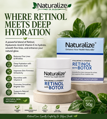 Naturalize Retinol with Botox Cream | Hyaluronic Acid & Vitamin E | Dr. Bilquis Sheikh